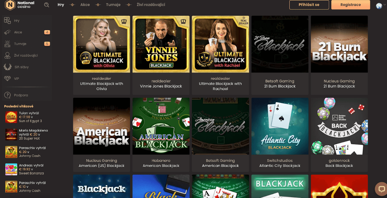 Blackjack v PlayAmo casinu 