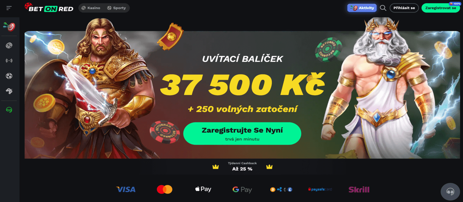 BetOnRed Homepage