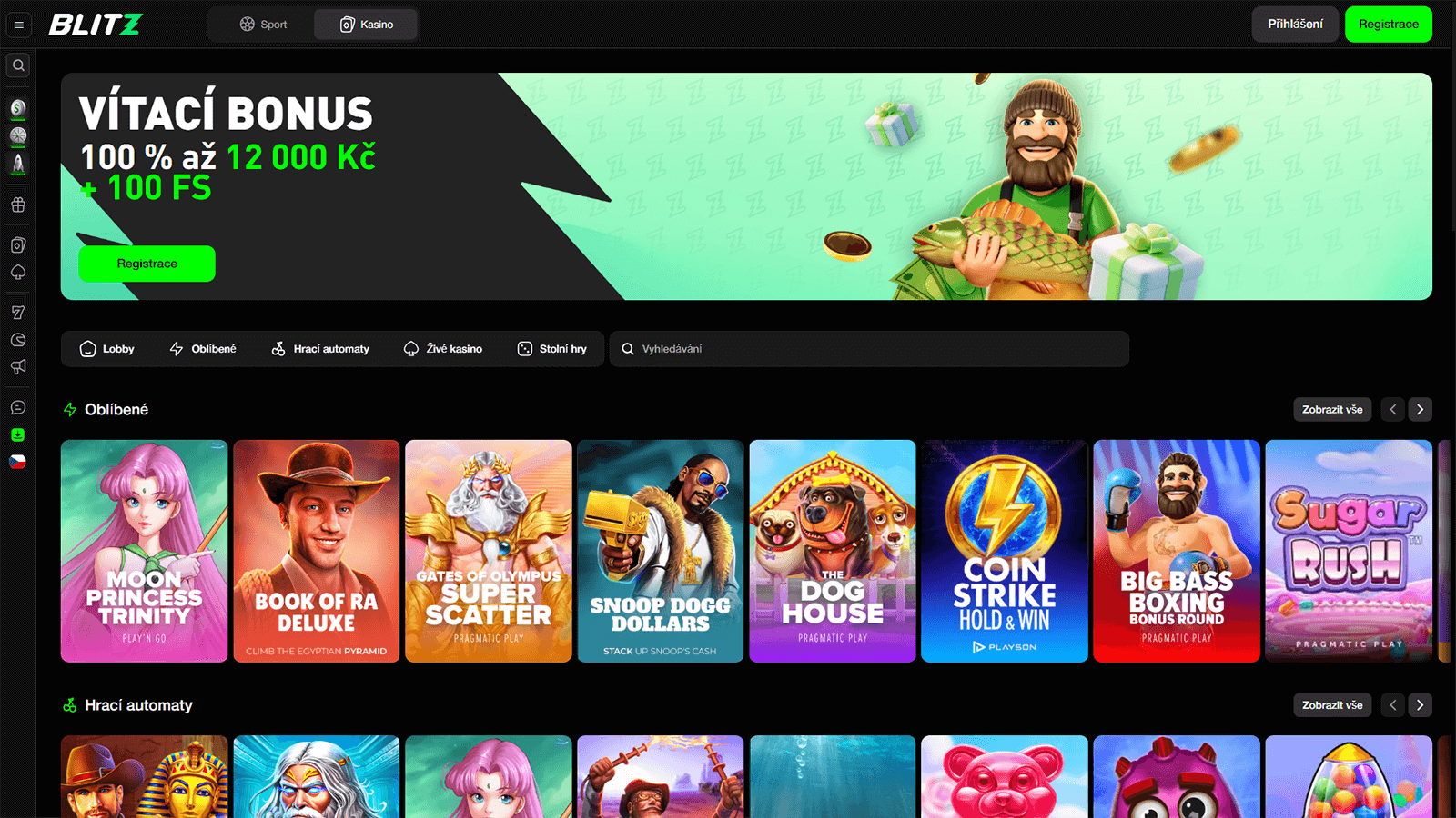 Domovska stranka kasina Blitz Bet v Ceske Republice