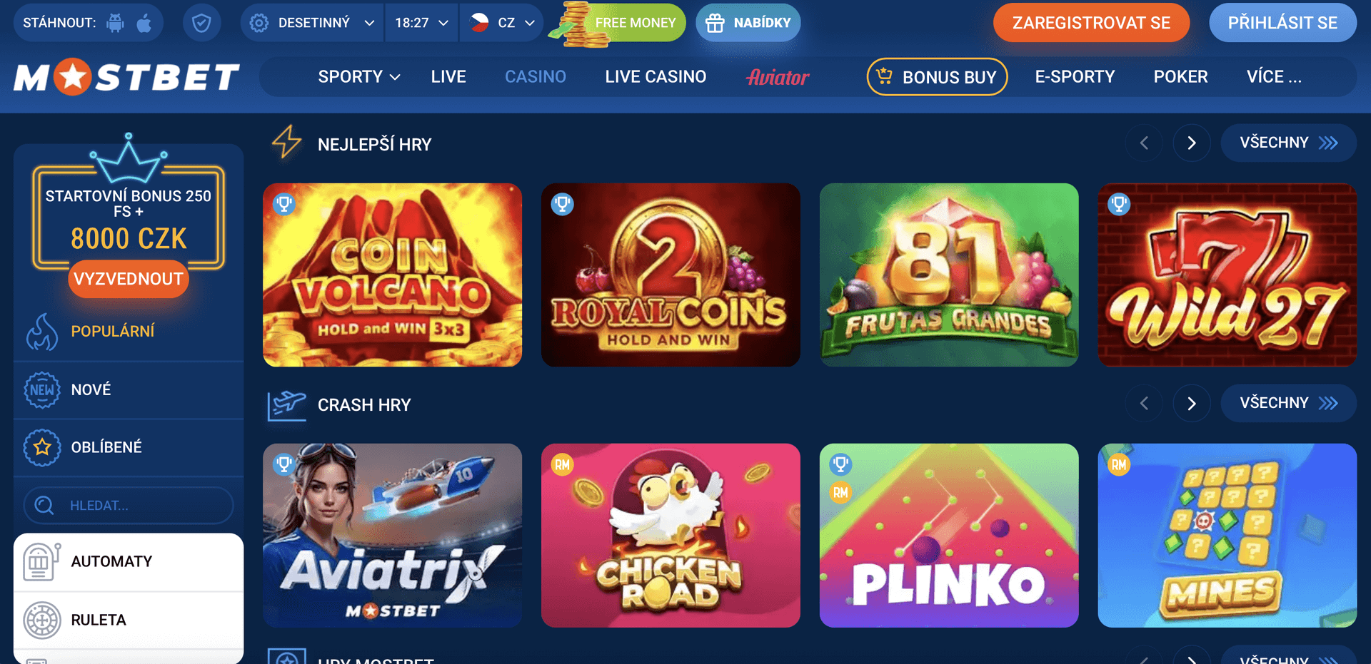 Mostbet Casino Games Czechia
