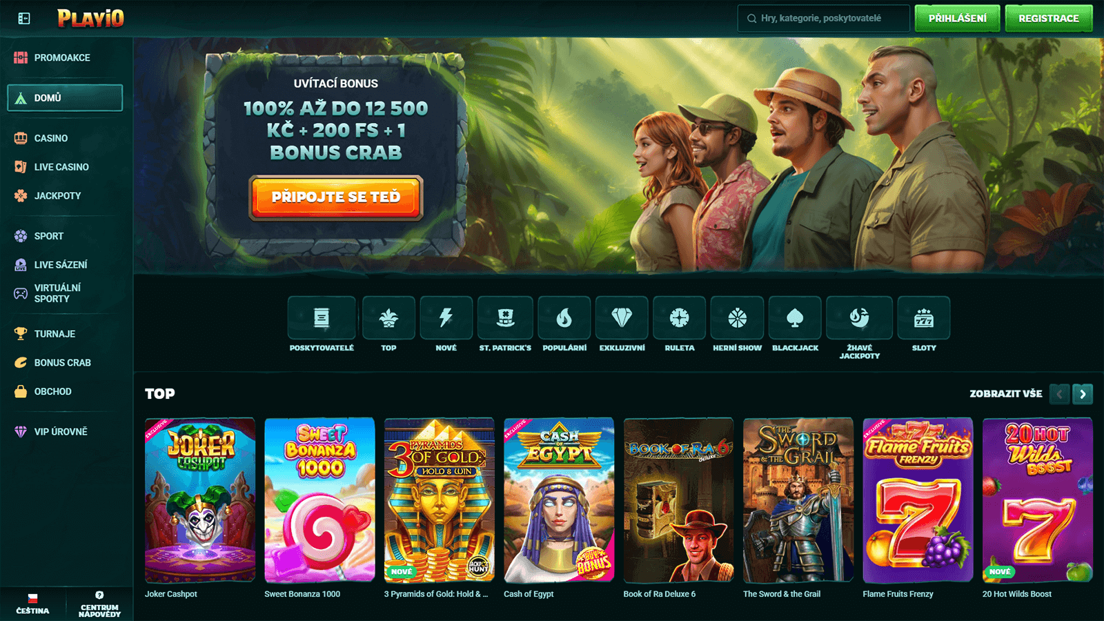 PLAYiO Casino Homepage CZ