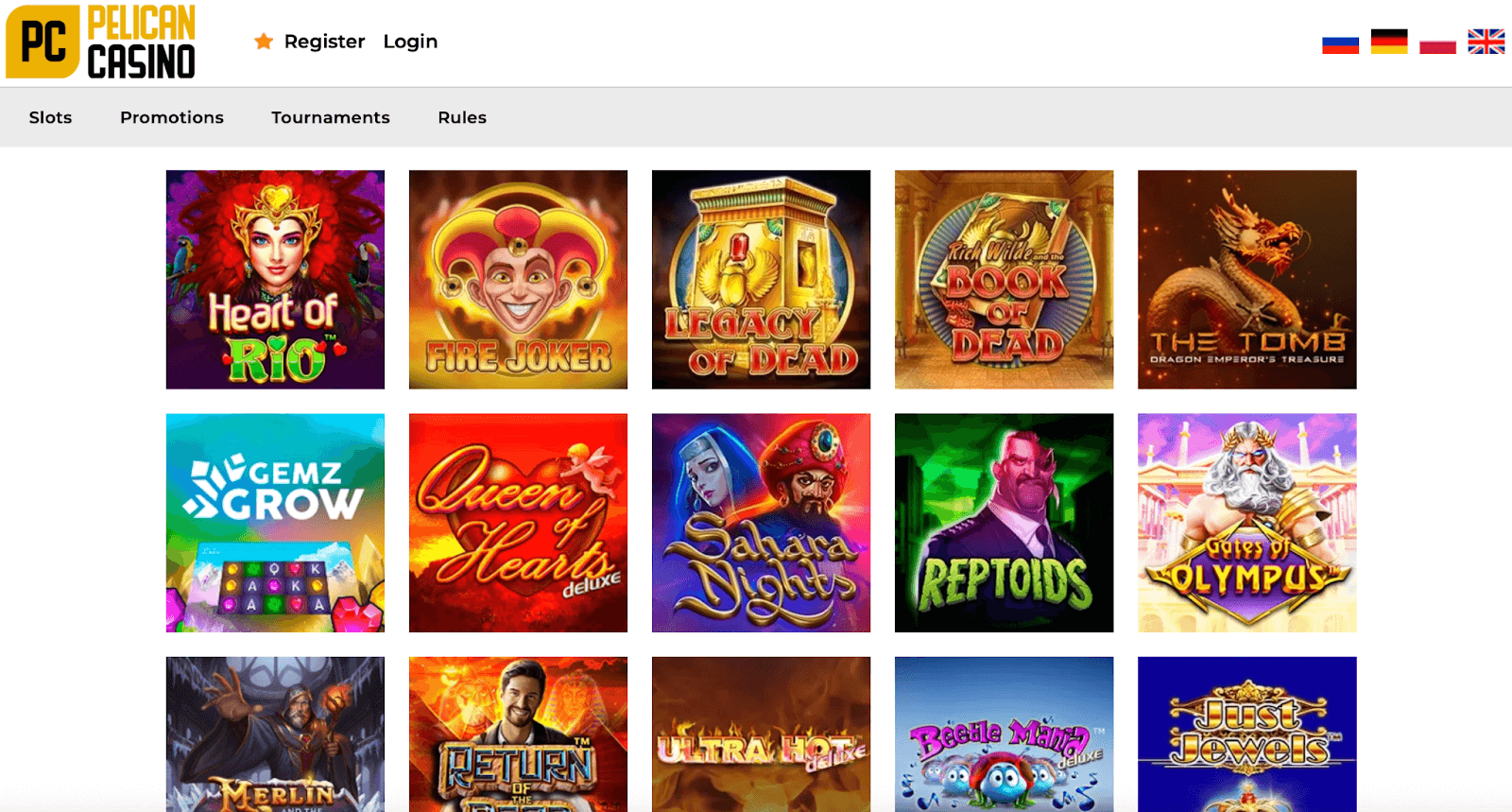 Pelican Casino Games