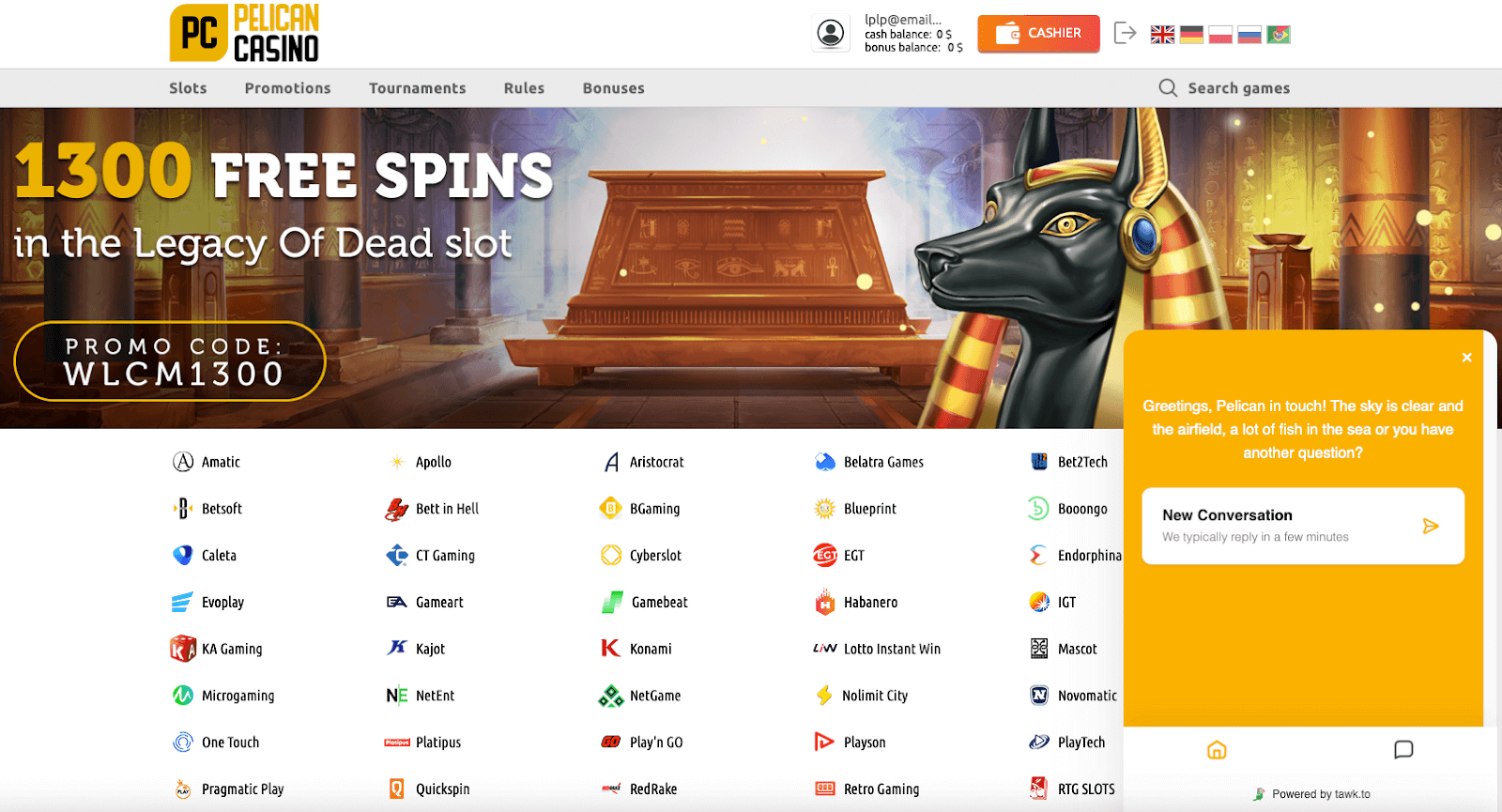 Pelican Casino Support