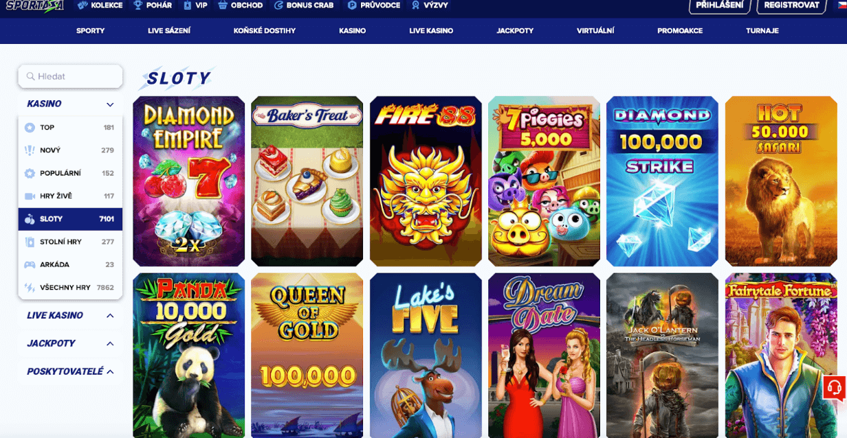 hrací automaty v casinu Sportaza