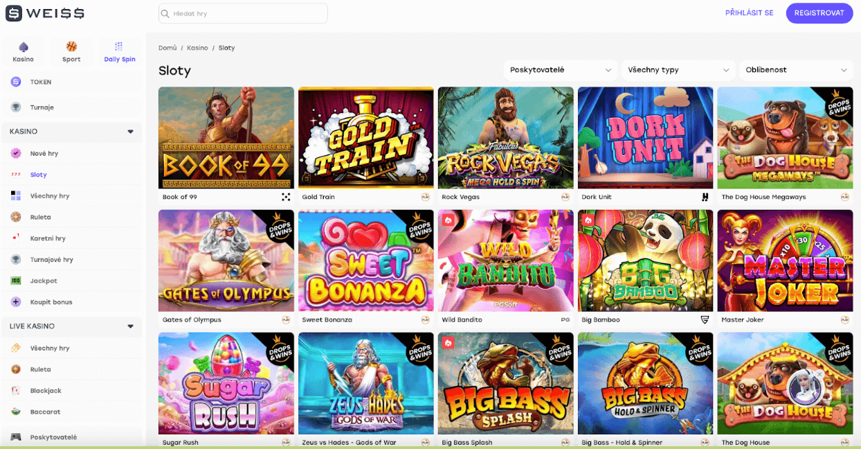 Online hrací automaty Weiss.bet