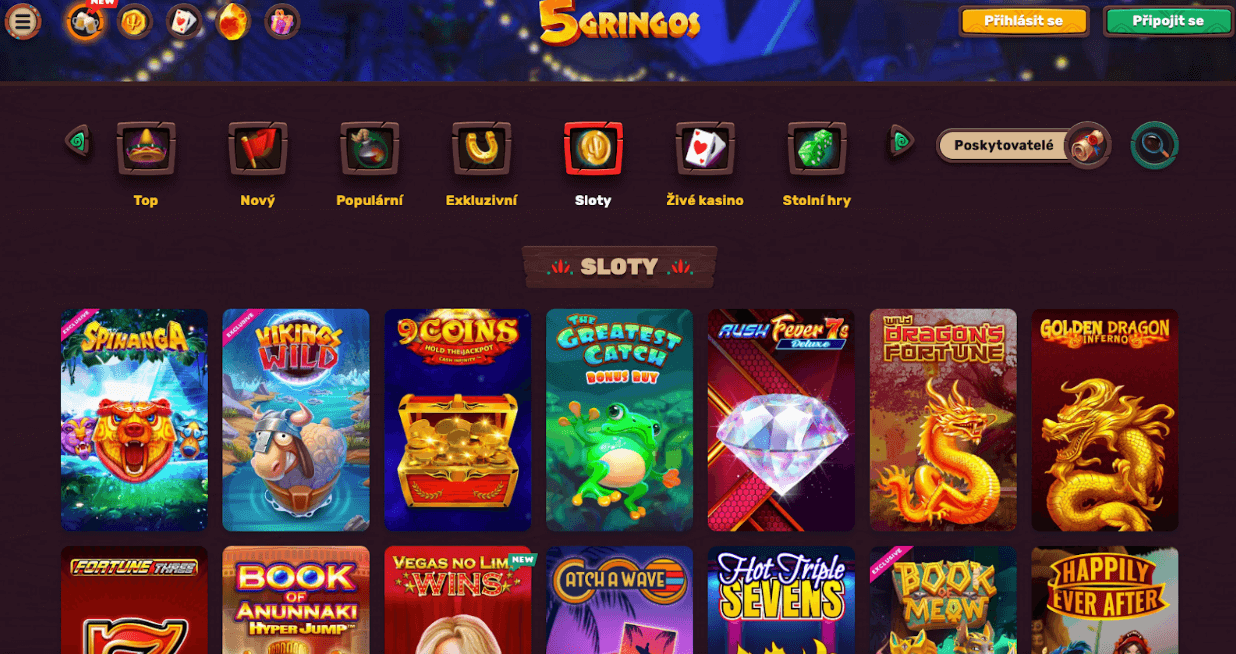 Online hrací automaty 5Gringos Casino