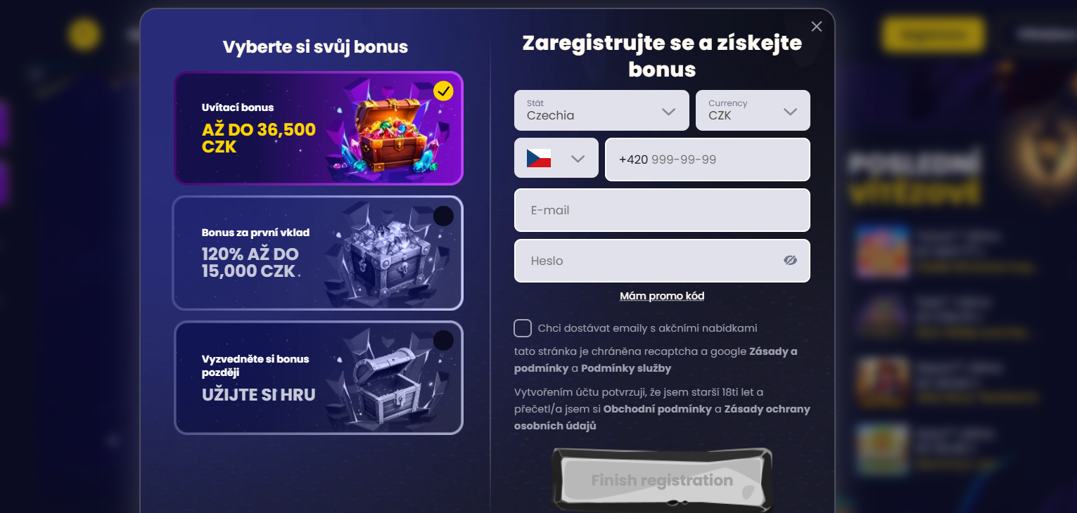 Slotsgem Registration Form