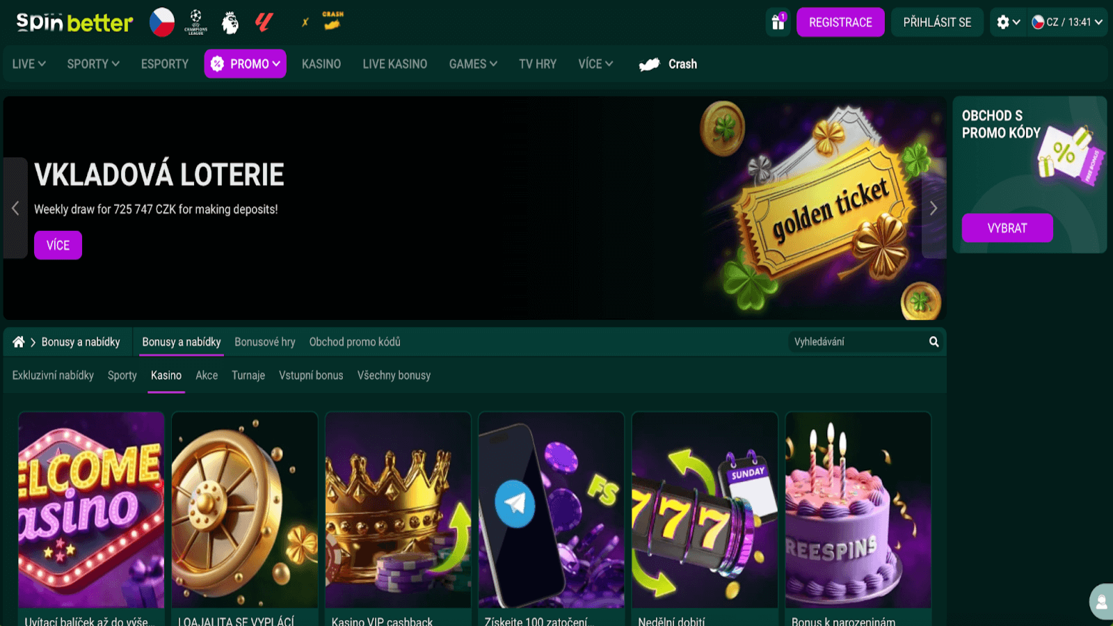 SpinBetter Casino Loterie 