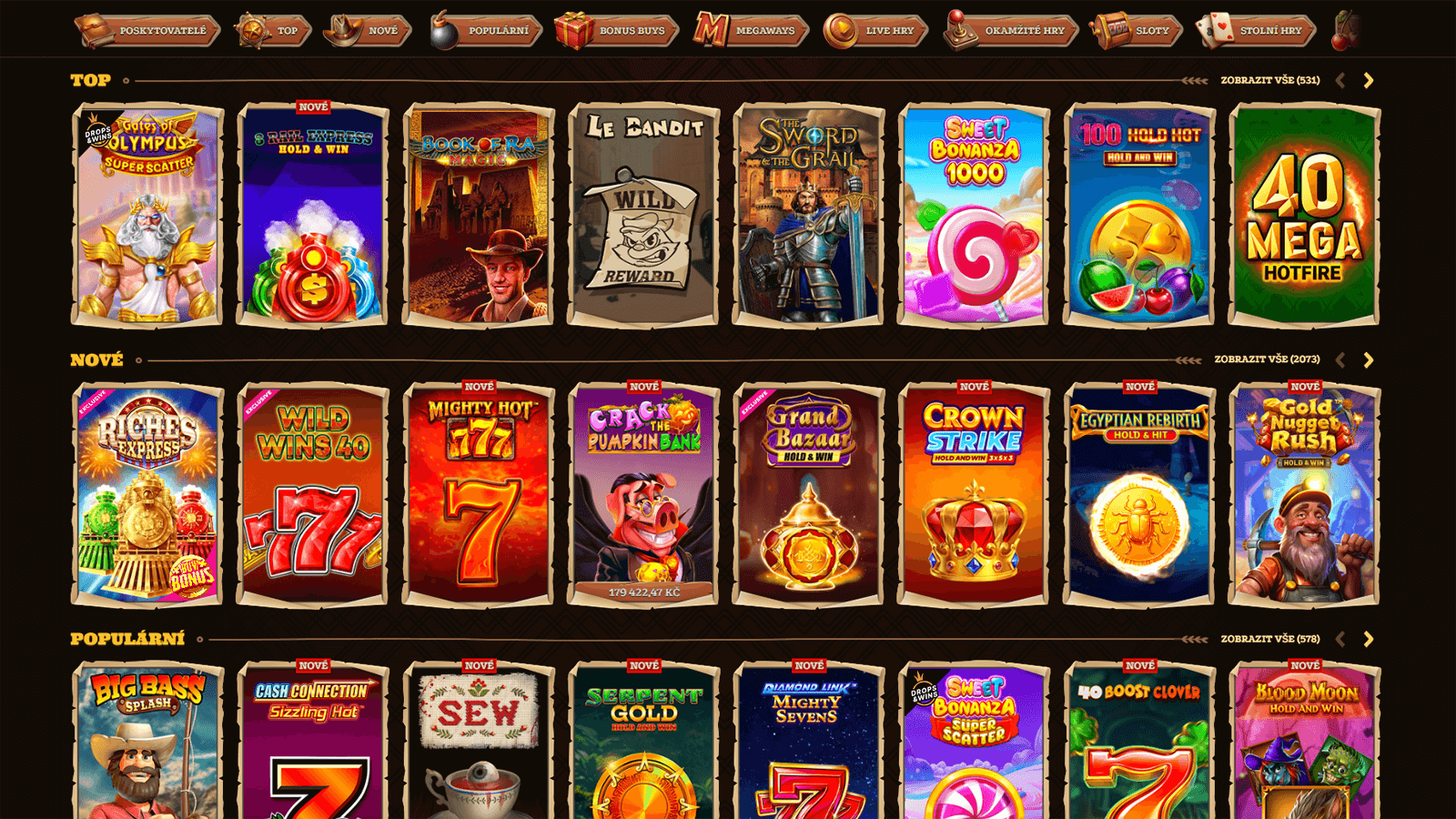 Vyber her v kasinu Lizaro