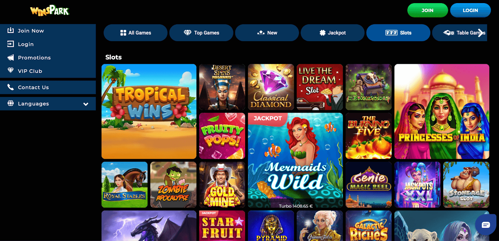 Winspark Casino Games