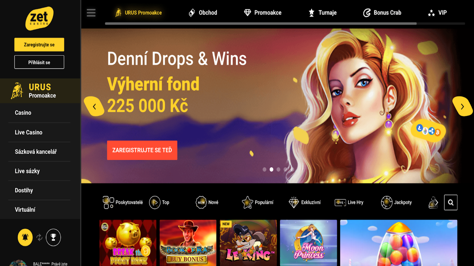 ZetCasino Homepage