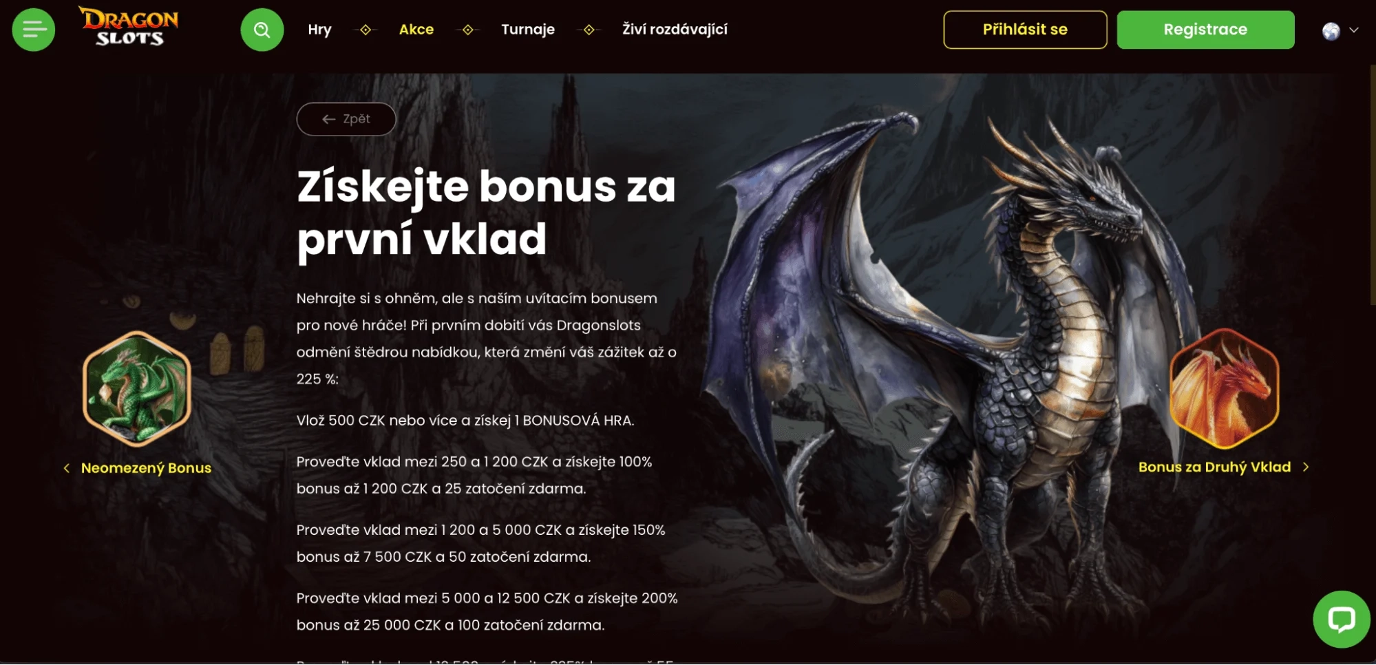 dragon slots bonus za prvni vklad