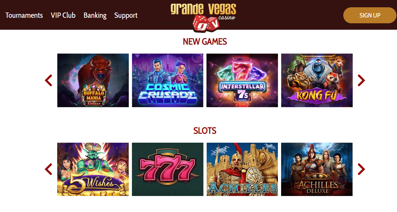 Grande Vegas Casino hry