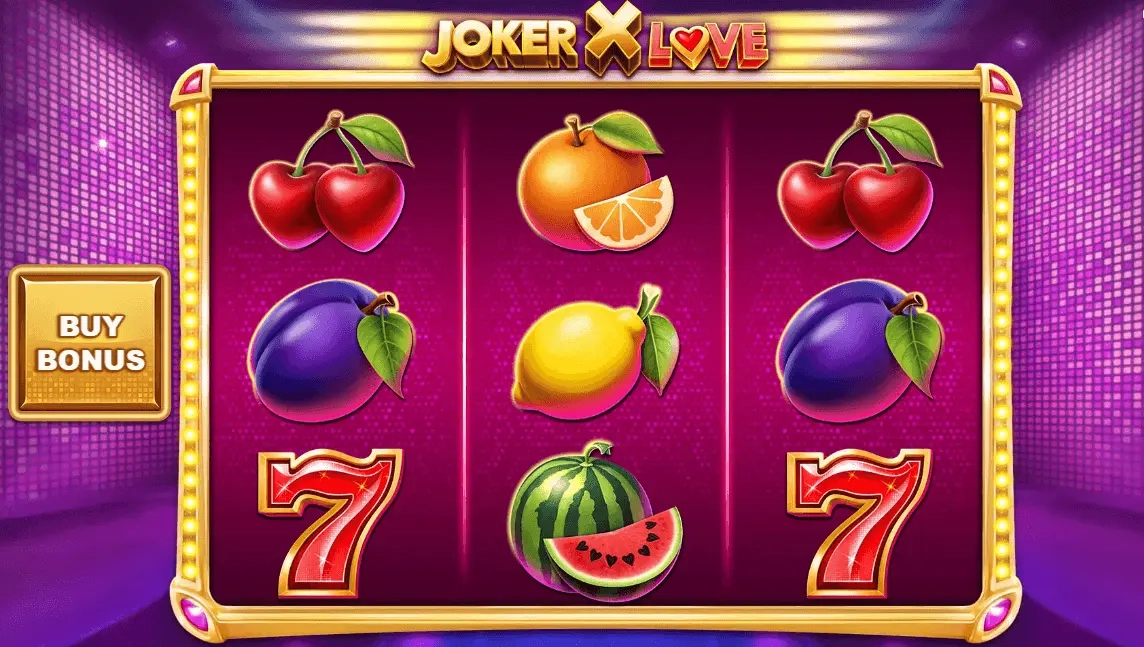 Moderní ovocný automat Joker X Love s funkcí Buy Bonus