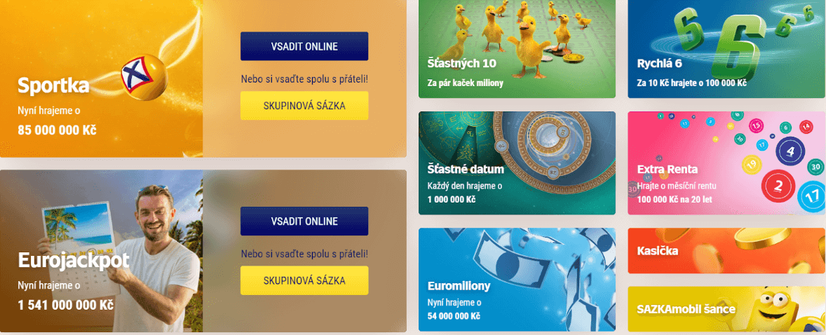 Loterie u Sazka casinu