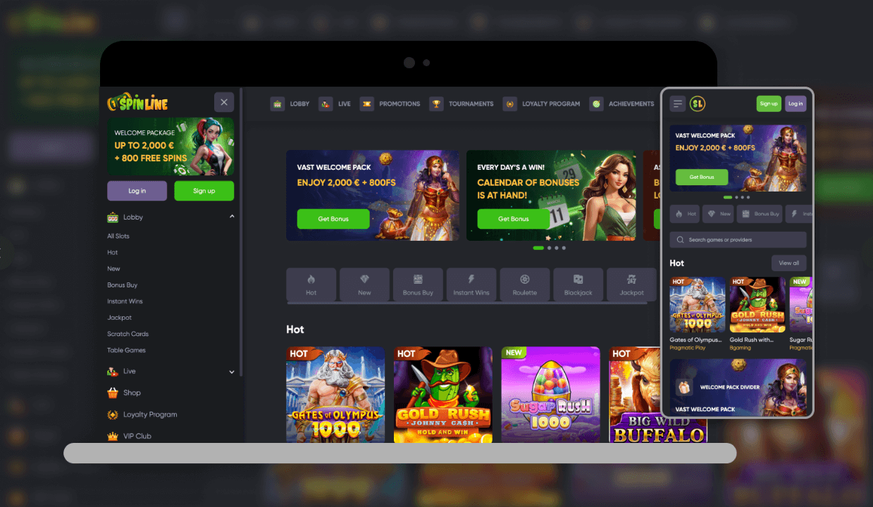 spinline rozhrani kasina