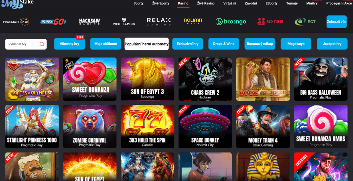 Online hrací automaty v MyStake casino